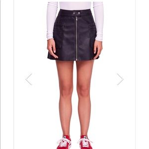 Faux leather Free People mini skirt